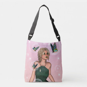 Sparkling Butterfly Fairy Fantasy Art Crossbody Bag