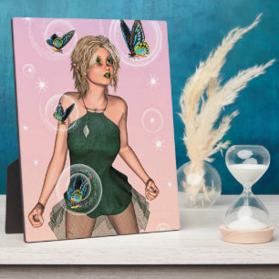 Sparkling Butterfly Fairy Fantasy Art Plaque