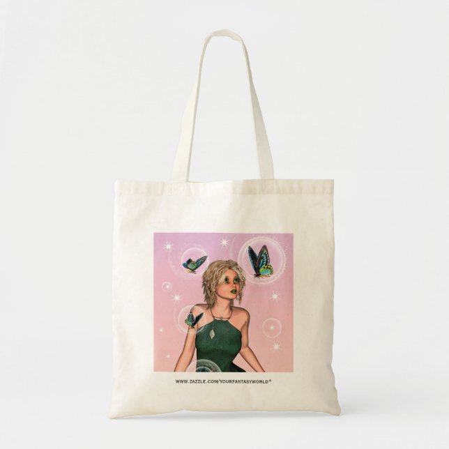 Sparkling Butterfly Fairy Fantasy Art Tote Bag (Front)