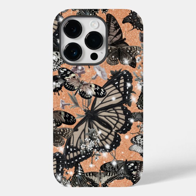 Sparkling Butterfly Garden - Elegant Nature Case-Mate iPhone Case (Back)