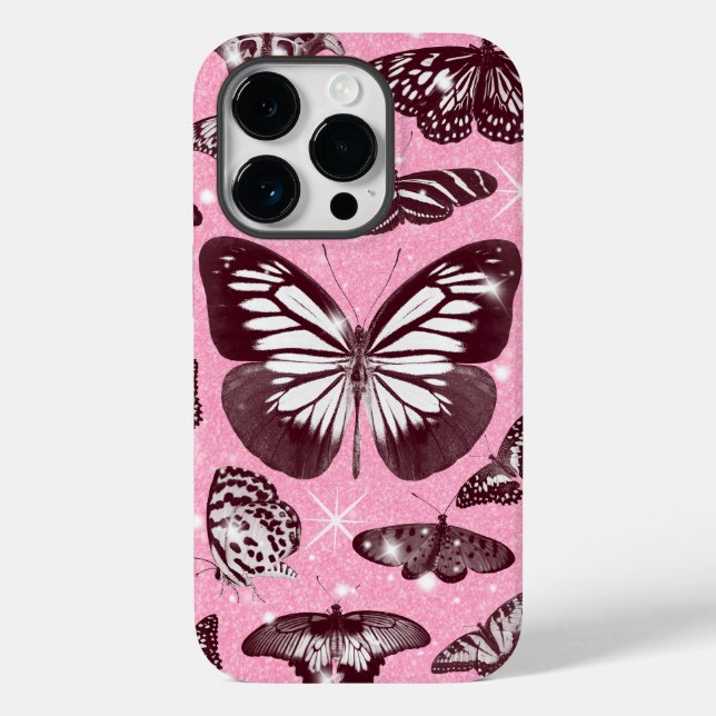 Sparkling Butterfly Garden - Elegant Nature Case-Mate iPhone Case (Back)