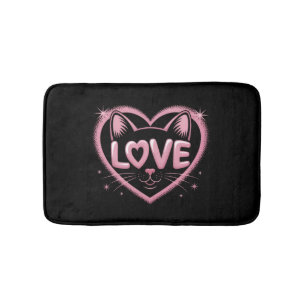 Sparkling Cat Love Bath Mat