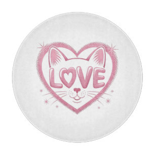 Sparkling Cat Love Cutting Board