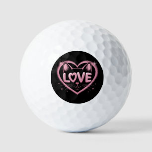 Sparkling Cat Love Golf Balls