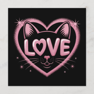 Sparkling Cat Love Invitation