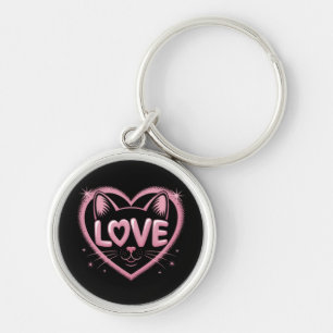 Sparkling Cat Love Key Ring