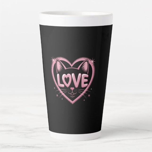 Sparkling Cat Love Latte Mug (Front)