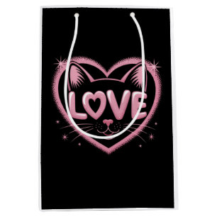 Sparkling Cat Love Medium Gift Bag