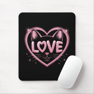 Sparkling Cat Love Mouse Mat