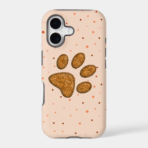 sparkling cat paw print - orange