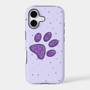 sparkling cat paw print - purple