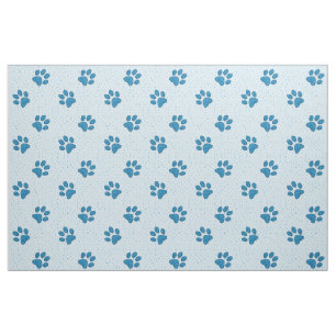 sparkling cat paw print - sky fabric