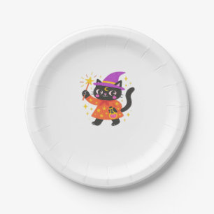 Sparkling Celestial Kitty Witch Classic T-Shirt Paper Plate