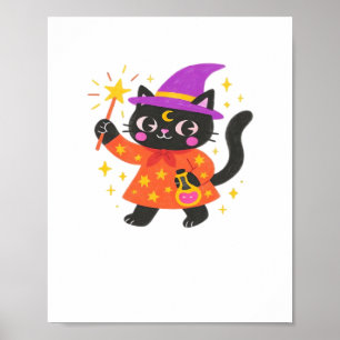 Sparkling Celestial Kitty Witch Classic T-Shirt Poster