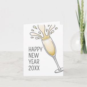 Sparkling Champagne Flute Holiday Card