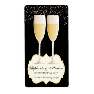 Sparkling Champagne Wedding Favour Wine Labels