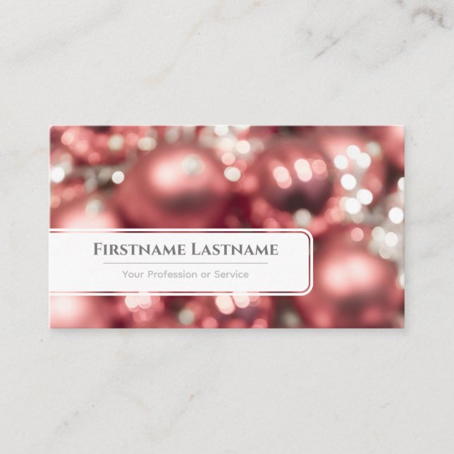 Sparkling Christmas balls festive Event Managers Business Card (Front)