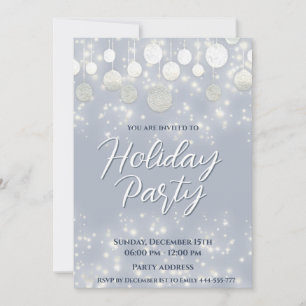 Sparkling Christmas balls holiday corporate party Invitation