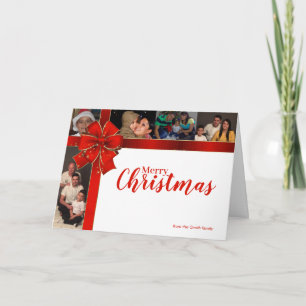 Sparkling Christmas Bow Holiday Photo Card