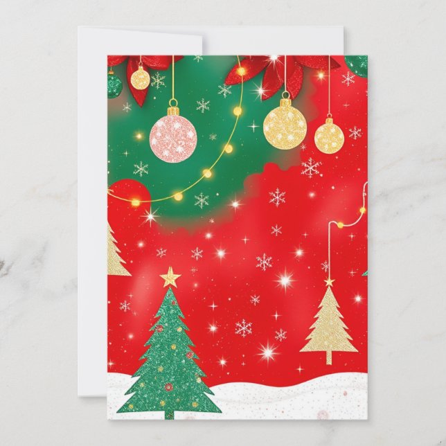Sparkling Christmas Elegance v2 Holiday Card (Front)