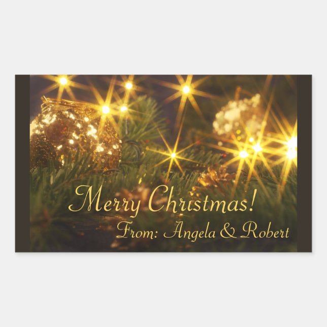 Sparkling Christmas Gift Tag Sticker (Front)