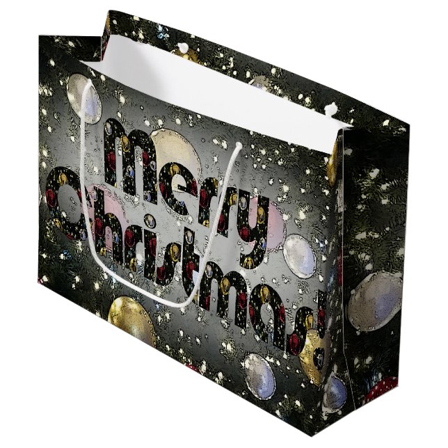 Sparkling Christmas Large Gift Bag (Front Angled)