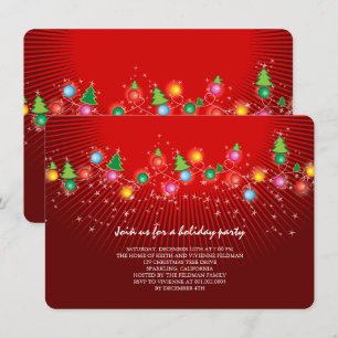Sparkling Christmas Lights Holiday Party Invite