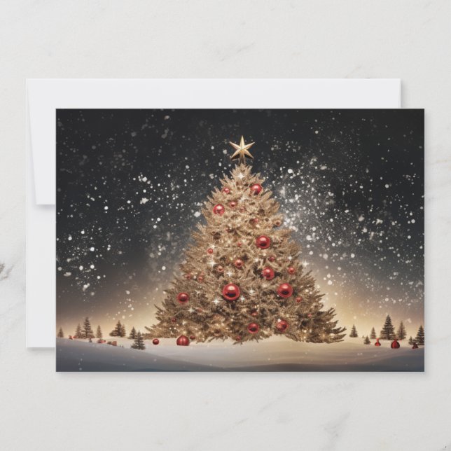 Sparkling Christmas Tree 3  Holiday Card (Front)