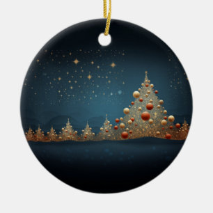 Sparkling Christmas Tree 5 Ceramic Tree Decoration