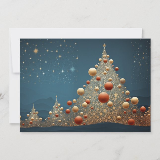 Sparkling Christmas Tree 5  Holiday Card (Front)