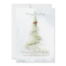 Sparkling Christmas Tree Flat Holiday Card