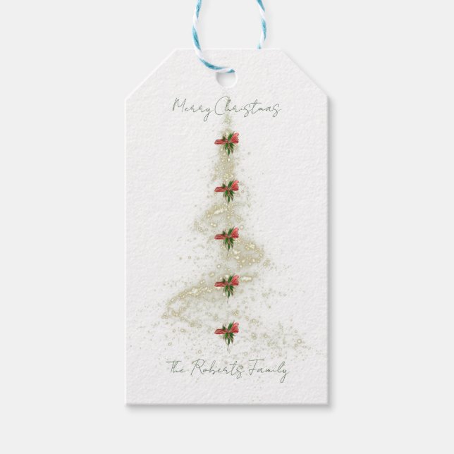 Sparkling Christmas Tree gift tags (Front)