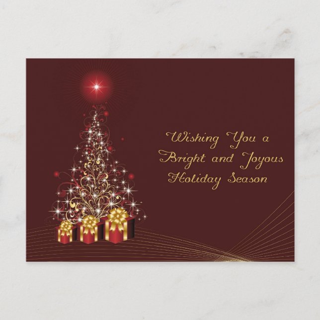 Sparkling Christmas Tree Holiday Postcard (Front)