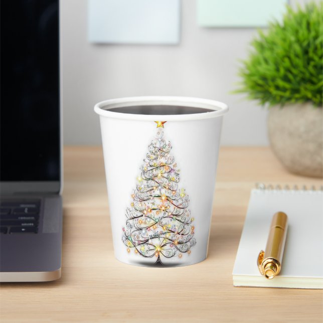 sparkling Christmas tree Paper Cups (Insitu)