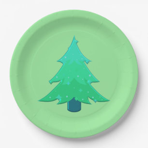 Sparkling Christmas Tree Paper Plate