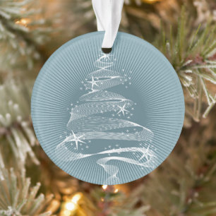 Sparkling Christmas Tree Stylish Holiday Photo Ornament