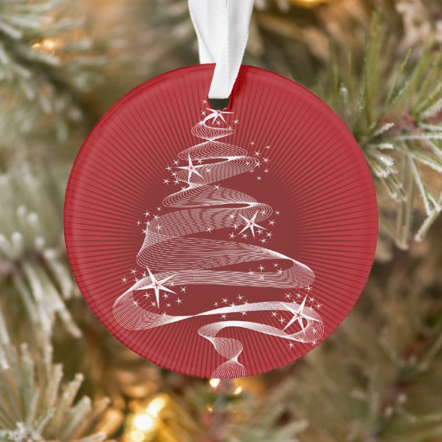 Sparkling Christmas Tree Stylish Holiday Photo Ornament (Tree)