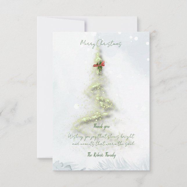 Sparkling Christmas Tree thank you card (Front)