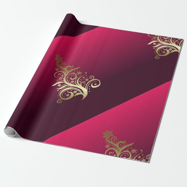 Sparkling Christmas tree Wrapping Paper (Unrolled)