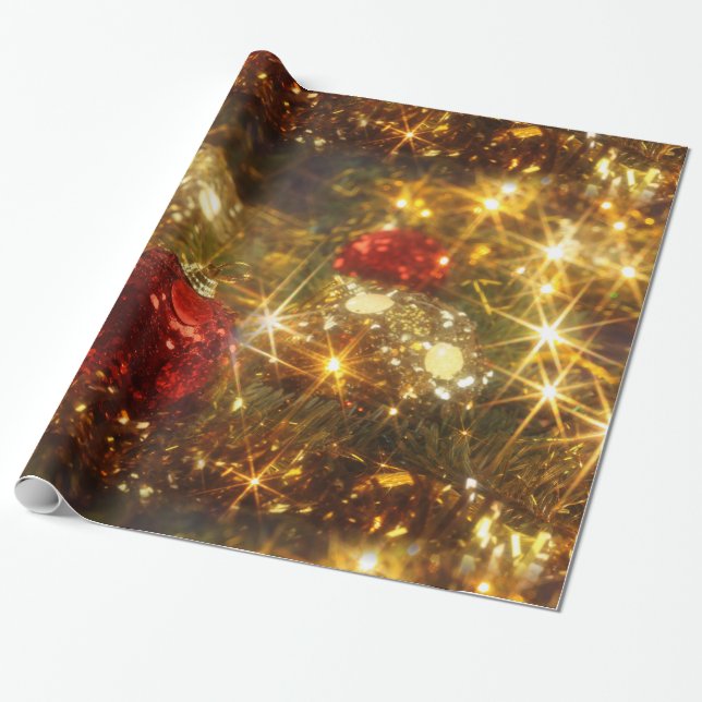 Sparkling Christmas Wrapping Paper (Unrolled)