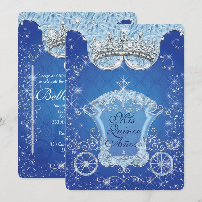 Sparkling Cinderella Style Party Invitations (Front/Back)