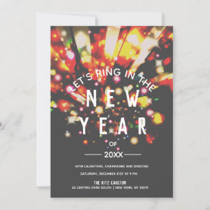 Sparkling City Night Lights New Year's Eve Party Invitation