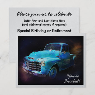 Sparkling Classic Vintage Retro Truck Invitation