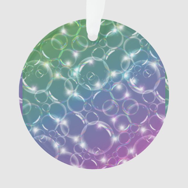 Sparkling Clear Translucent Bubbles Colourful Ornament (Front)