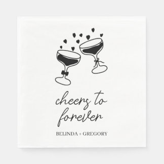 Sparkling Cocktail Cheers To Forever Wedding Napkin