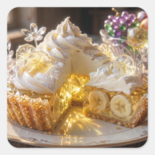Sparkling Crystal Banana Cream Pie  Square Sticker