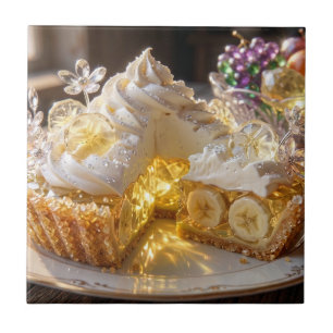 Sparkling Crystal Banana Cream Pie Tile