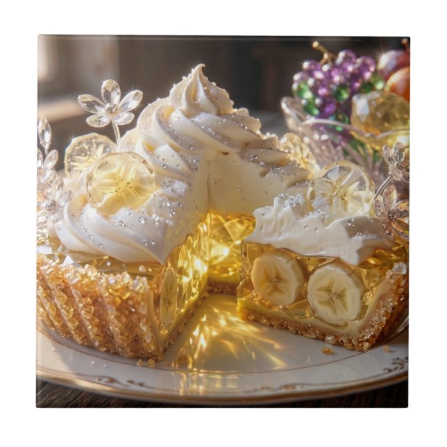 Sparkling Crystal Banana Cream Pie  Tile (Front)