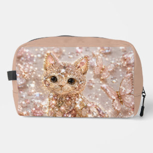 Sparkling Crystal Cute Cat Aesthetic Toilette Bag