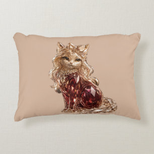 Sparkling Crystal Cute Cat Golden Pink Decorative Cushion